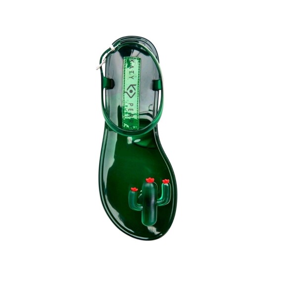 Katy Perry Shoes - Katy Perry Women's Green The Geli Cactus Ankle Strap Flats Size 8